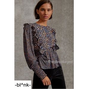 NWT⭐️Top Rated⭐️ANTHRO Moira Ruffled Top size XS